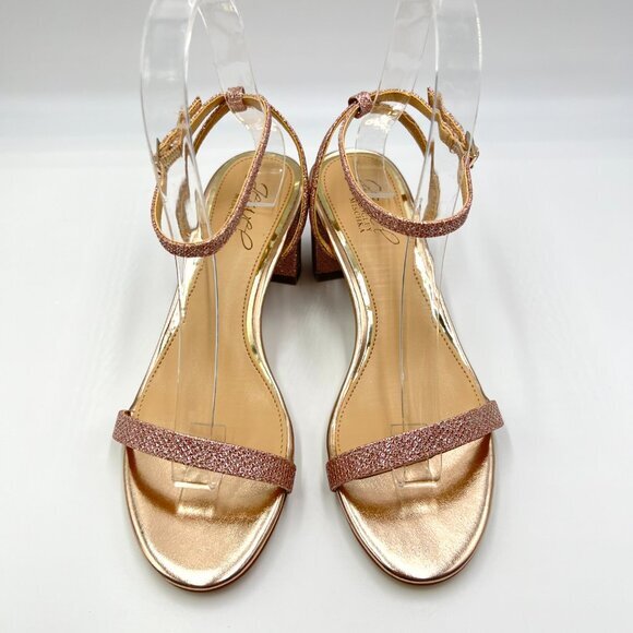 Jewel Badgley Mischka Womens Size 5.5 Pink Sparkly Dress Sandals Heels Shoes‎ - Picture 2 of 13